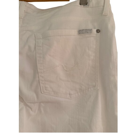 7 For All Mankind White Kimmie Crop - 32 - Picture 4 of 7